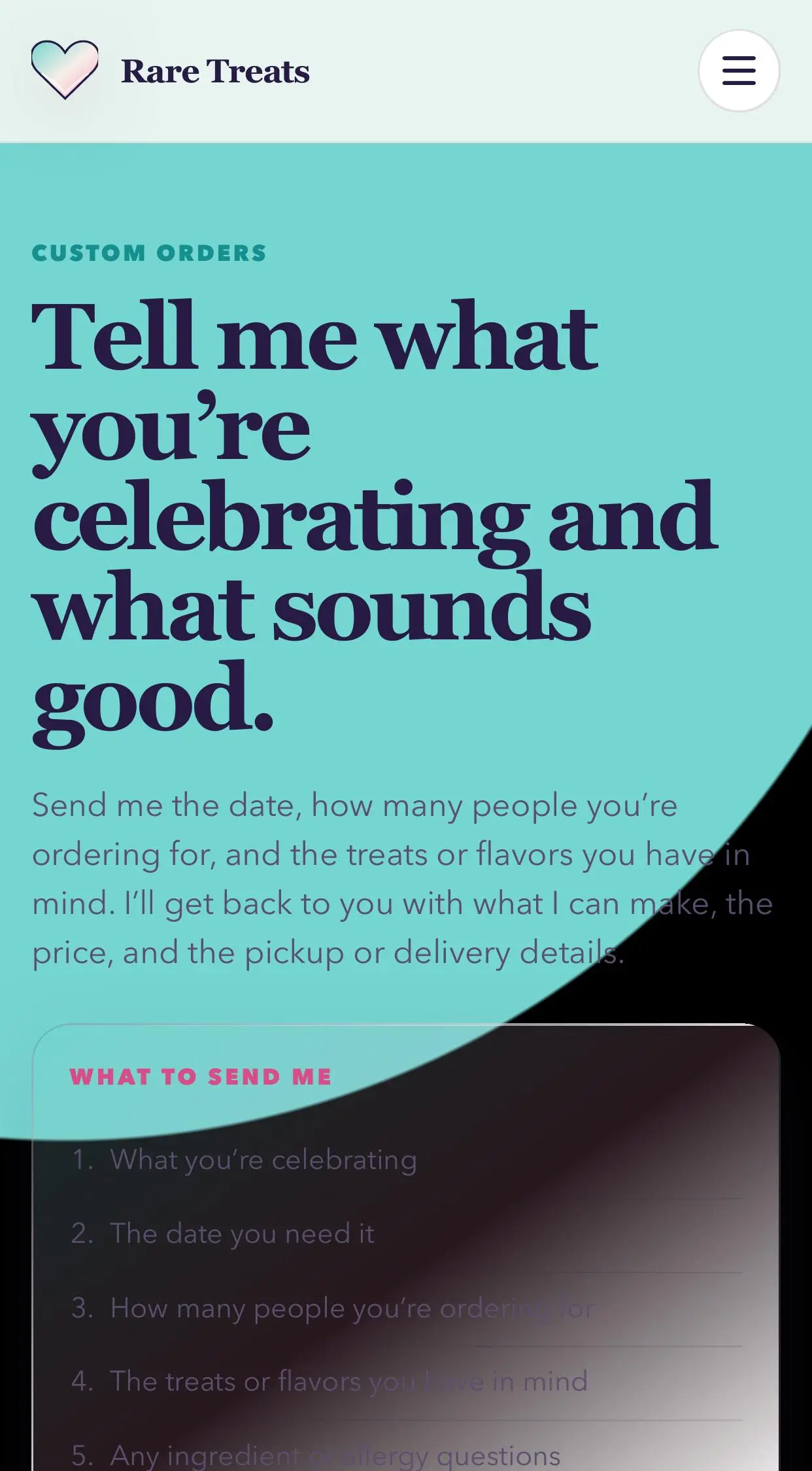 Rare Treats 518 mobile website preview